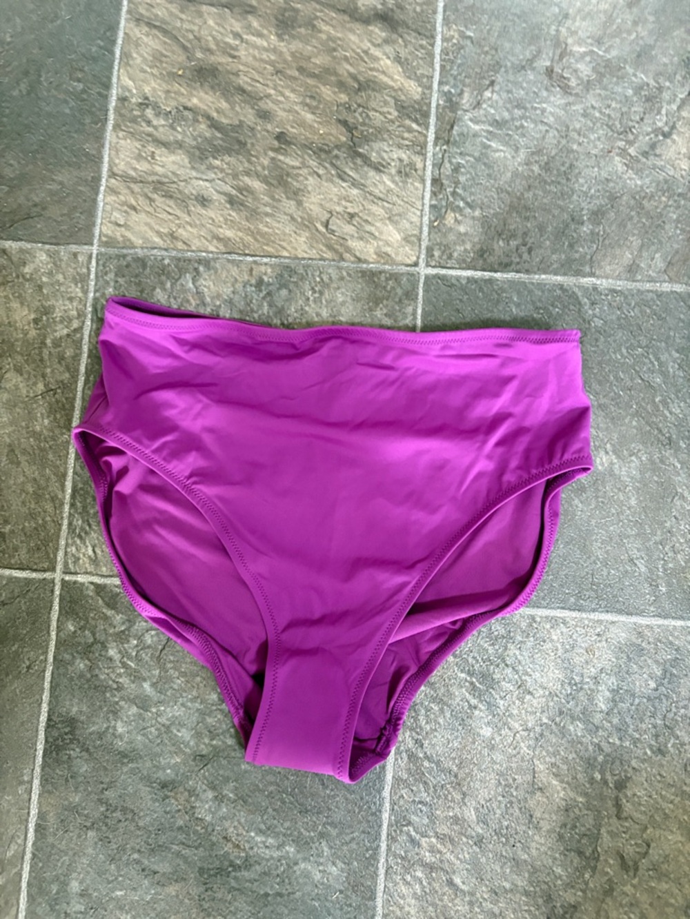 High-Waist Bikini Bottoms in Vibrant Magenta